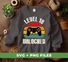 Level 16 Unlocked, Retro Birthday, 16th Birthday, Gamer Birthday, Digital Files, Png Sublimation