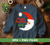 Happy Christmas, Santa In Moon, Christmas Tree, Digital Files, Png Sublimation