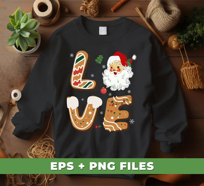 Love Christmas, Love Santa, Merry Christmas, Trendy Xmas, Digital Files, Png Sublimation