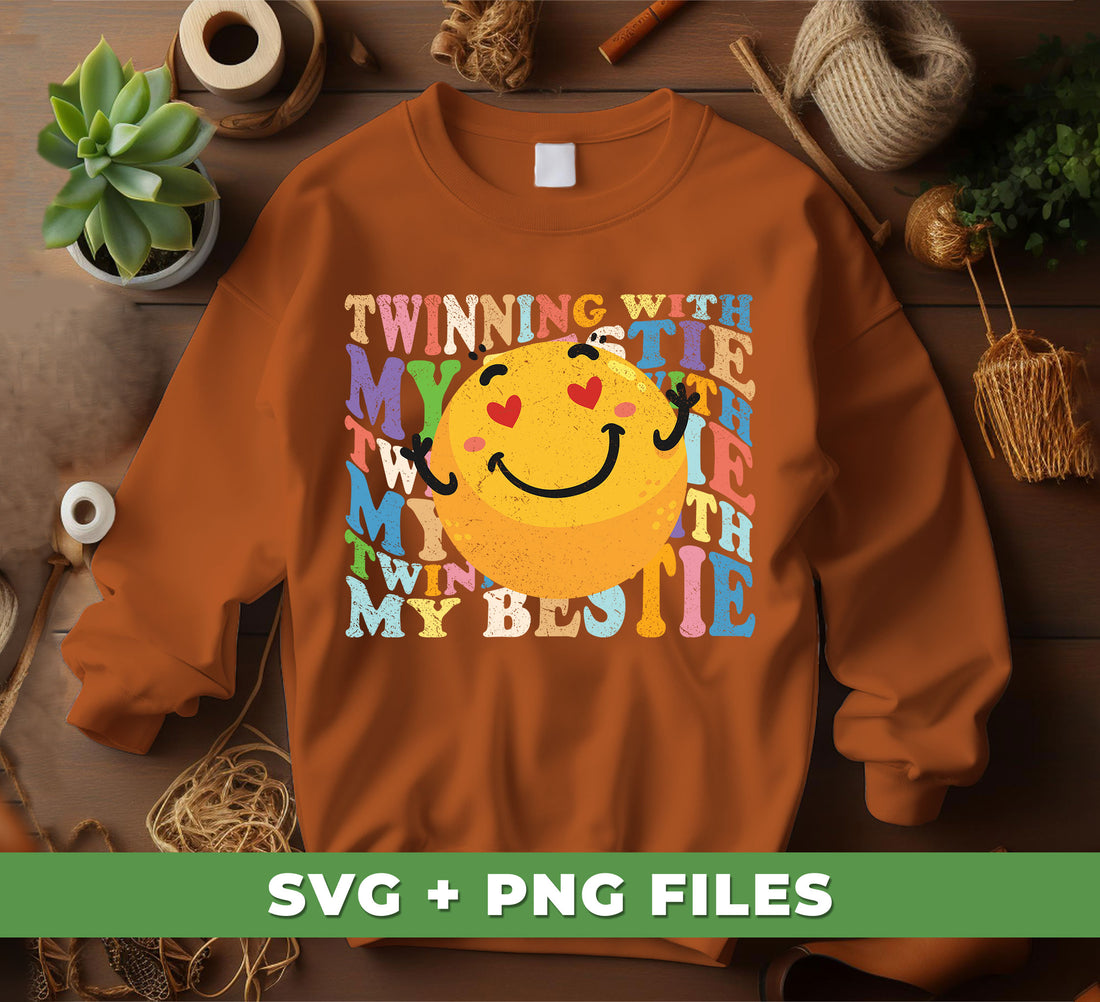 Twin with your best friend with this amazing digital file set. The set features two Smile Faces, two Funny Faces, and Png Sublimation files, so you can make any kind of image or design. Create your own custom products with these easy-to-use files for a unique, one-of-a-kind look.