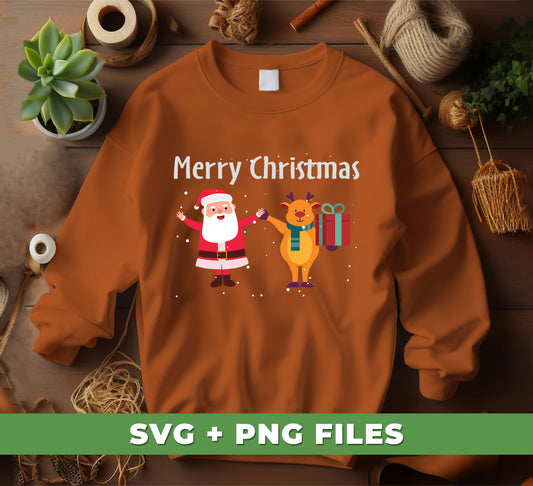 Merry Christmas, Funny Santa, Funny Reindeer, Winter Season, Digital Files, Png Sublimation