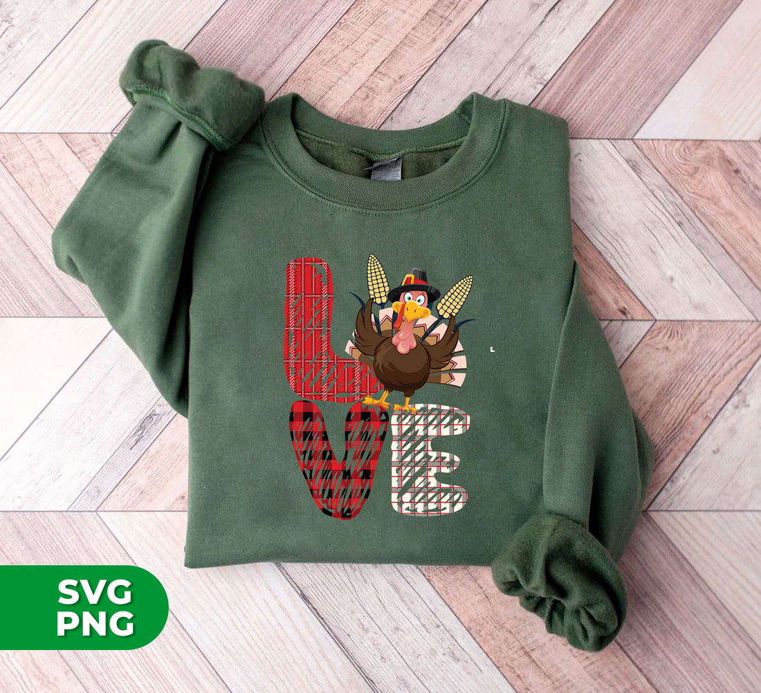 This set of digital files will help you celebrate Turkey's Day and Thanksgiving with love. It includes Love Turkey, Thanksgiving's Day, Turkey's Day, and Love Thanksgiving in PNG sublimation format.