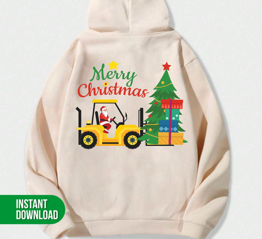 Merry Christmas, Santa Drive Tractor, Farmer Xmas, Digital Files, Png Sublimation