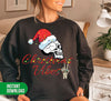 Christmas Vibes, Skull In Christmas, Skull Wear Christmas Hat, Digital Files, Png Sublimation