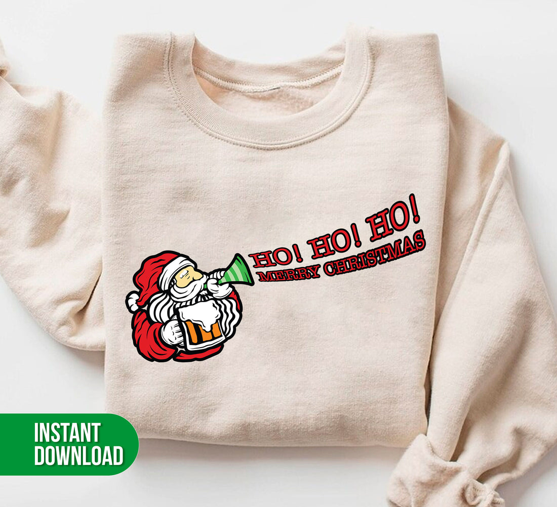 Celebrate the holidays in style with our "Ho Ho Ho, Drunk Santa" digital files! This trendy design features a tipsy Santa Claus enjoying a cold beer, sure to bring a smile to anyone's face. Perfect for sublimation projects, this design is a must-have for any Christmas celebration.