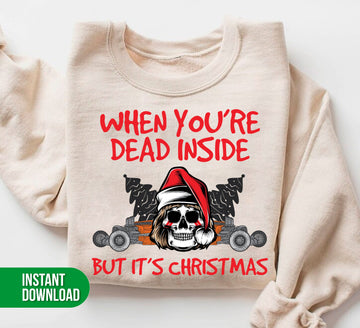 Experience the perfect balance of humor and holiday with When You're Dead Inside, But It's Christmas. This trendy design comes in digital files for easy use and sharp PNG sublimation. Embrace the festive spirit while staying true to your unique sense of humor.