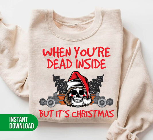 Experience the perfect balance of humor and holiday with When You're Dead Inside, But It's Christmas. This trendy design comes in digital files for easy use and sharp PNG sublimation. Embrace the festive spirit while staying true to your unique sense of humor.