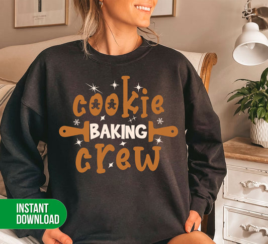 Cookie Baking Crew, Merry Christmas, Xmas Cookie, Trendy Christmas, Digital Files, Png Sublimation