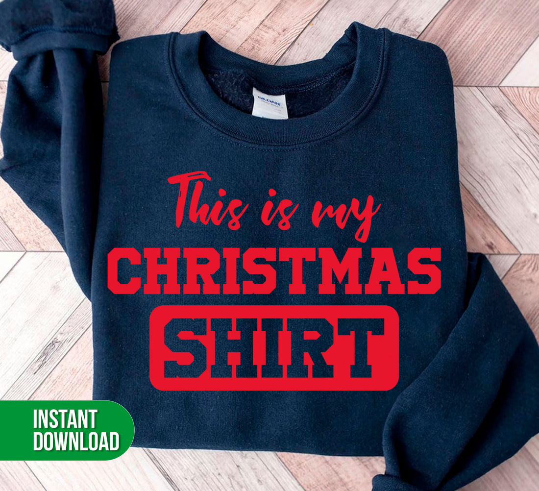 This festive shirt is perfect for spreading holiday cheer! Featuring the phrase "This Is My Christmas Shirt" and a fun Merry Christmas and Xmas design, this shirt is sure to be a hit at any holiday gathering. Made with digital files and a PNG sublimation process, you'll love the quality and durability of this unique shirt.