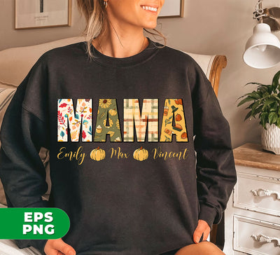 Thanks For Mama, Mama Thanksgiving, Custom Name, Digital Files, Png Sublimation