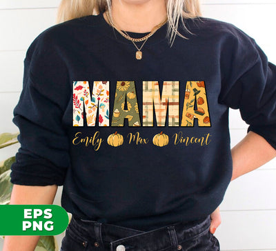 Thanks For Mama, Mama Thanksgiving, Custom Name, Digital Files, Png Sublimation