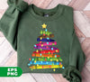 Crayon Xmas Tree, Crayon-mas Tree With Light Line, Digital Files, Png Sublimation