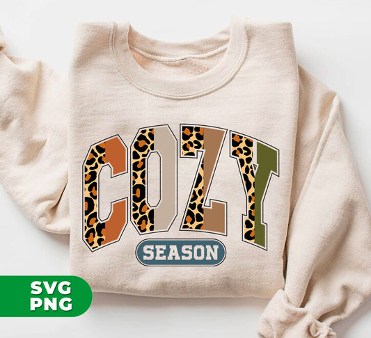 "Elevate your wardrobe with Cozy Season's Leopard Cozy. Made from high-quality digital files, this png sublimation design adds a touch of fierce and trendy leopard print to any outfit. Stand out with confidence and style all season long."