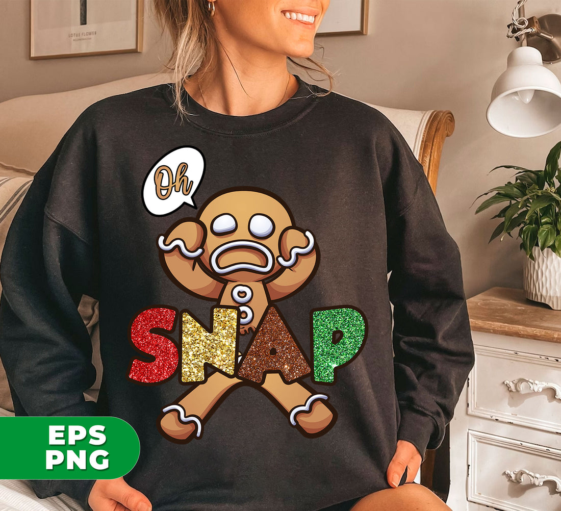 "Oh Snap" with Glitter Snap! These adorable Gingerbread designs are perfect for any holiday project. With the worry-free Png Sublimation digital files, you'll have endless possibilities for crafting and personalization. Expertly designed for easy use.