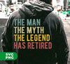 Experience the ultimate sense of retirement with "The Man, The Myth, The Legend Has Retired" design. This retro-inspired digital file in PNG format is perfect for sublimation printing, providing high quality and efficient results. Celebrate your retirement with style and nostalgia.