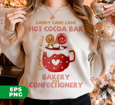 Candy Cane Lane Hot Cocoa Bar, Bakery And Confectionery, Trendy Christmas, Digital Files, Png Sublimation