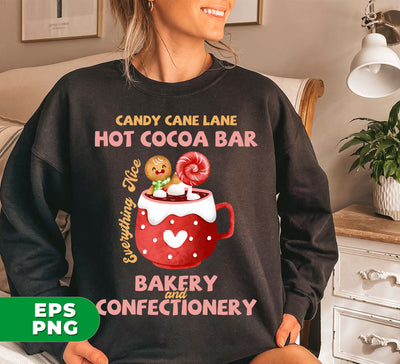 Candy Cane Lane Hot Cocoa Bar, Bakery And Confectionery, Trendy Christmas, Digital Files, Png Sublimation