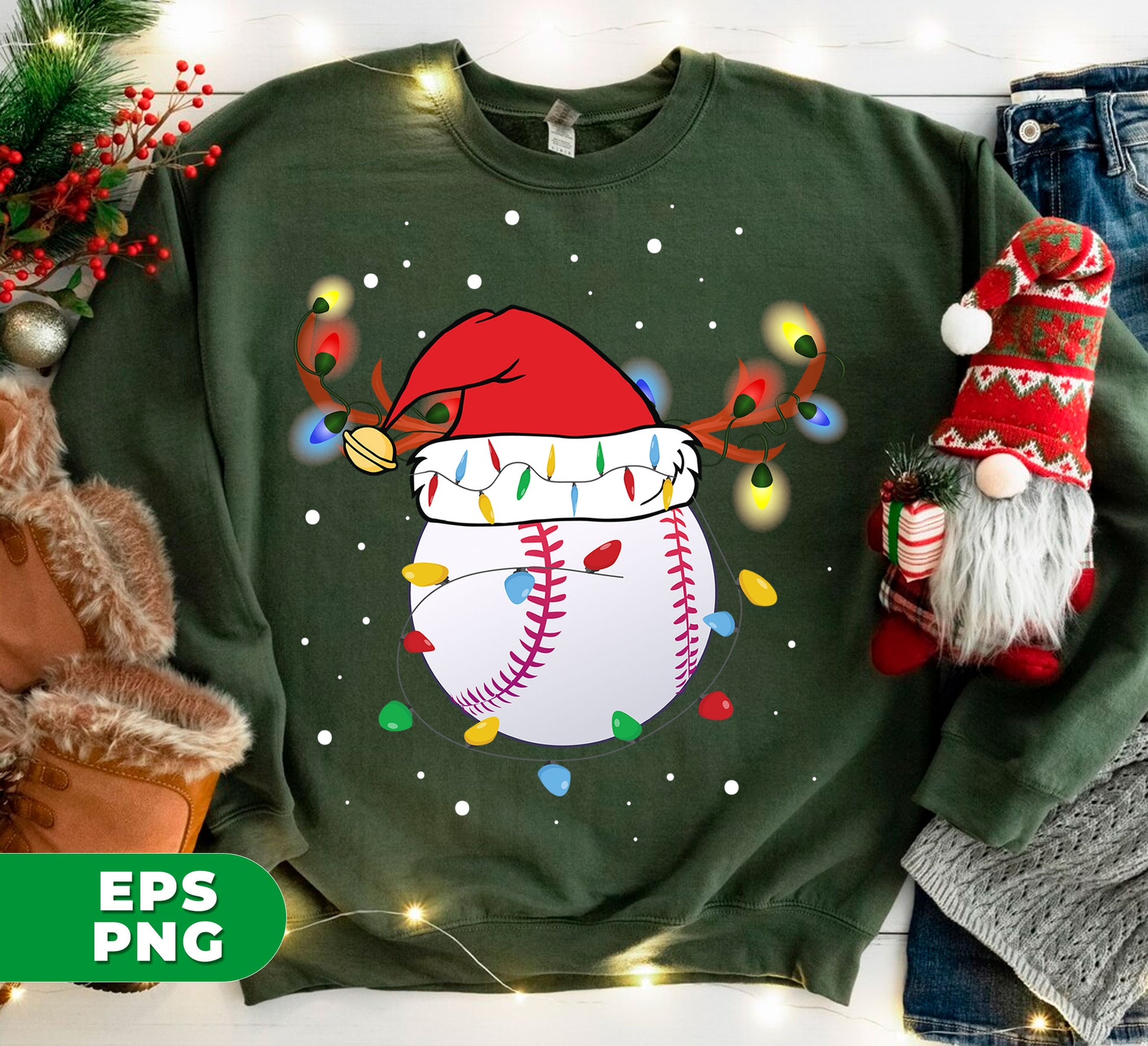 Introducing Baseball Christmas, the must-have design for the holiday season. Featuring a bright light line and festive reindeer Xmas horn, this trendy design is perfect for all your Christmas projects. With digital files and PNG sublimation, you can easily add this design to any product. Get it now and add some holiday cheer to your creations!