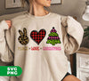 Peace Love Christmas, Leopard Christmas, Plaid Christmas, Trendy Christmas, Digital Files, Png Sublimation