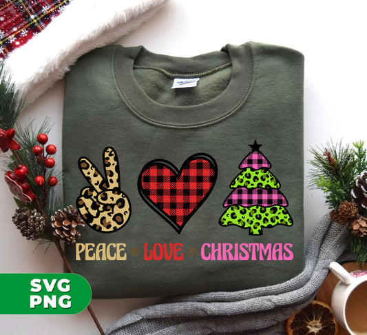 "Bring some trendy holiday cheer to your designs with our Peace Love Christmas, Leopard Christmas, Plaid Christmas, and Trendy Christmas digital file bundles. These high-quality Png sublimation files offer endless possibilities for your Christmas projects. Get 100% originality and creativity with our unique designs."