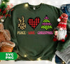 Peace Love Christmas, Leopard Christmas, Plaid Christmas, Trendy Christmas, Digital Files, Png Sublimation