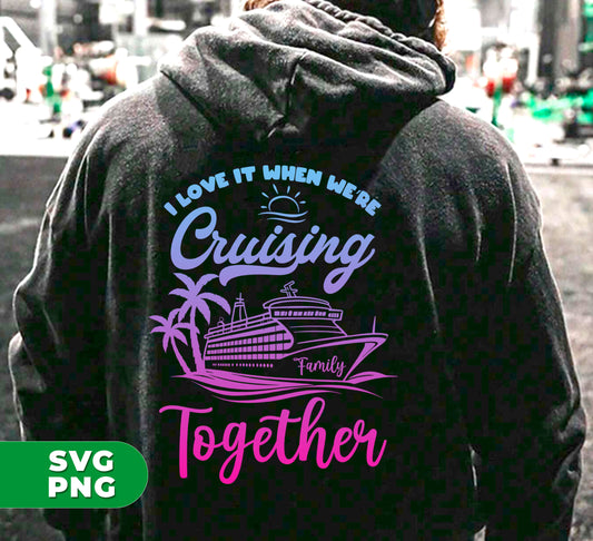 Celebrate the love and joy of family while cruising this holiday season with our I Love It When We're Cruising Together design. Trendy and festive, this digital file is perfect for creating unique Christmas gifts for your family and cruise team. Enjoy the benefits of personalization and customization with PNG sublimation.