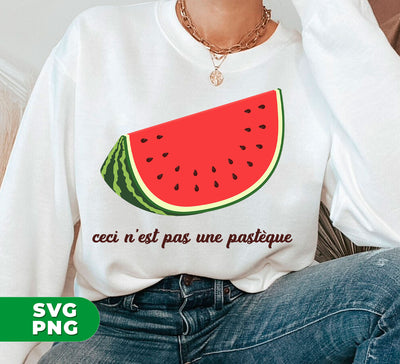 Become a digital design expert with our Ceci N'est Pas Une Pasteque collection. These watermelon-themed digital files come in PNG format, perfect for sublimation printing. Upgrade your designs with a touch of uniqueness and fruit-inspired patterns.