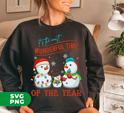 It's The Most Wonderful Time Of The Year, Snowman Family, Happy Family, Trendy Christmas, Digital Files, Png Sublimation