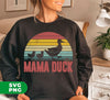 Mama Duck, Retro Duck Lover, Duck Family Silhouette, Digital Files, Png Sublimation