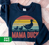 Mama Duck, Retro Duck Lover, Duck Family Silhouette, Digital Files, Png Sublimation