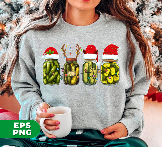 Introduce a tangy and crunchy addition to your meals with our Cucumber Pickles. Made with fresh, high-quality cucumbers and pickling spices, our Pickle Bottles are perfect for snacking, sandwiches, and more. Get into the holiday spirit with our Pickles Christmas design files, available in digital PNG format for all your sublimation needs. Enjoy 100% satisfaction guaranteed.