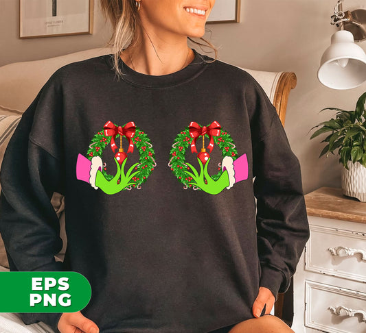 Download these hilarious digital files featuring the Grinch getting handsy with some holiday cheer. Perfect for sublimation or digital printing. Spread some laughter this season with Merry Titsmas!
