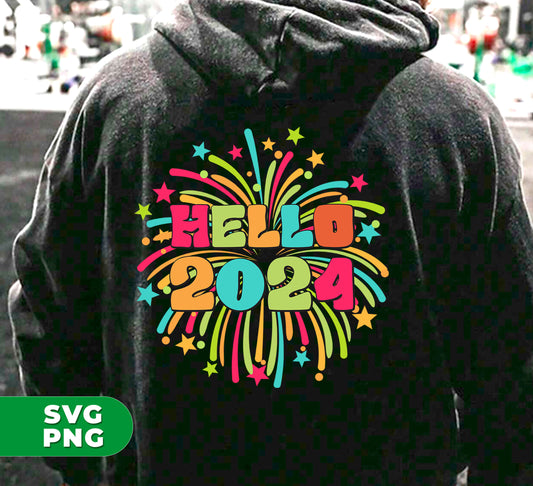 Welcome the new year with our Hello 2024, Happy New Year, New Year 2024, Fireworks 2024 digital files! Perfect for creating beautiful Png sublimation designs for your celebrations. Say goodbye to plain designs, and bring your creativity to life with these high-quality images. Cheers to 2024!