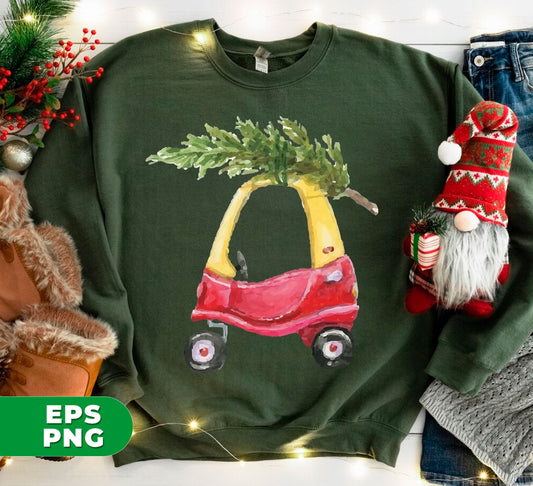 Elevate your holiday projects with these charming digital watercolor images. Featuring a cute baby car carrying a Christmas tree, these PNG sublimation files are perfect for adding a festive touch to your designs. With high-quality resolution and versatile formats, these files will bring your Christmas creations to life.