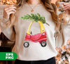 Baby Car Watercolor, Car Bring Xmas Tree, Cute Xmas Car, Digital Files, Png Sublimation