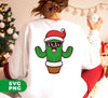 Christmas Cactus, Cactus In Flowerpot, Cactus Wear Sunglasses, Digital Files, Png Sublimation