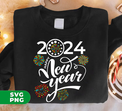 Loading 2024, Happy New Year, New Year 2024, Colorful Fireworks, Digital Files, Png Sublimation