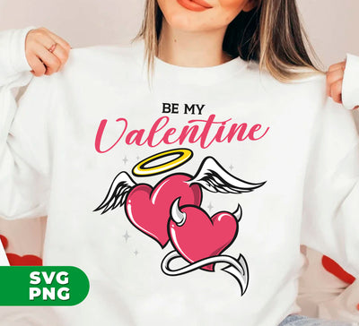 Be My Valentine, Heart Couple, Cupid Lover, Love Angle, Digital Files, Png Sublimation