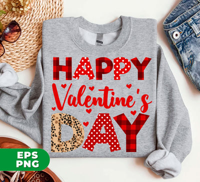 Happy Valentine's Day, Cute Valentine, Leopard Pattern, Digital Files, Png Sublimation