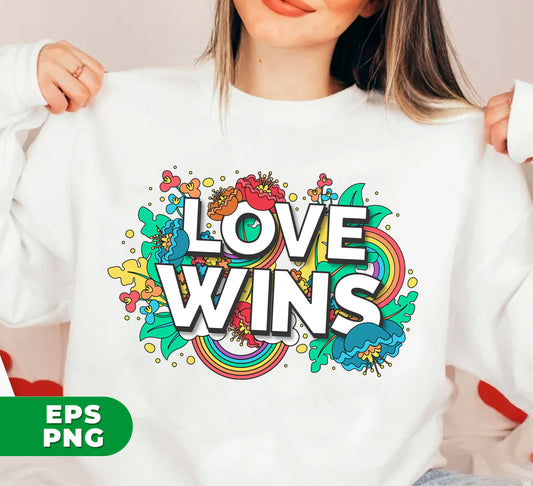 "Add a colorful touch to your designs with Love Wins, Rainbow Love, Flower Love, and Colorful Love digital files. These Png sublimation images will bring joy and positivity to any project. Perfect for spreading love and inclusivity."