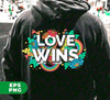 Love Wins, Rainbow Love, Flower Love, Colorful Love, Digital Files, Png Sublimation