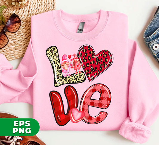 Experience the cuteness overload with our Love Gnome sublimation files. These digital prints feature a Valentine pattern with a fun twist of leopard love. Show your love in a unique way and elevate your crafting game with our easy-to-use PNG files. Perfect for Valentine's Day and beyond.