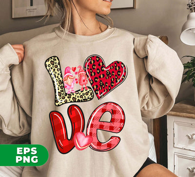 Love Gnome, My Love, Valentine Pattern, Leopard Love, Digital Files, Png Sublimation