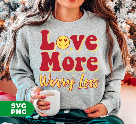 This digital file set features empowering messages to remind you to love more, worry less, and smile brighter. With a touch of bling and high-quality PNG sublimation, you'll be able to add these designs to any project with ease and spread positivity wherever you go.