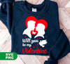 Will You Be My Valentine, Couple Is In Love, Kissing Couple, Digital Files, Png Sublimation