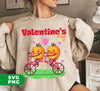 Valentine's Day, Orange Couple, Orange Ride A Bike, Digital Files, Png Sublimation