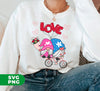 Cute Gnome, Gnome Couple, Gnome Ride A Bike With Love, Digital Files, Png Sublimation