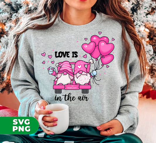 Celebrate love and joy with our Love Is In The Air Lovely Gnome! Our cute Couple Gnome is adorned with pink balloons, perfect for Valentine's Day or any other romantic occasion. Get digital files in PNG format for easy sublimation printing. Spread love with this adorable gnome couple!