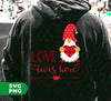 Love Lives Here, Loving Gnome, Cute Gnome, Valentine, Digital Files, Png Sublimation