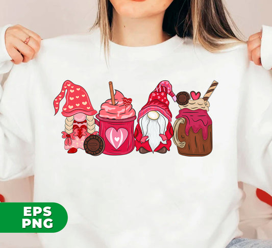This adorable Gnome With Cups is the perfect addition to your Valentine's Day decor. With its digital files and Png sublimation, this Love Gnome is versatile and easy to use. Spread love and joy with this Valentine Gnome, a great gift for yourself or a loved one.